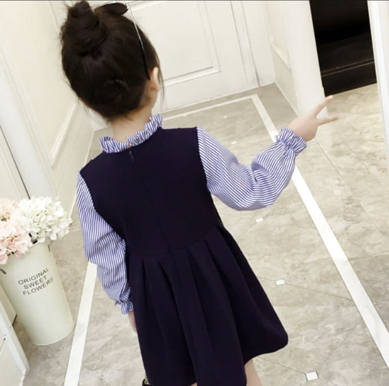 Kids Blouse Dress with Ribbon for Graduation 100cm