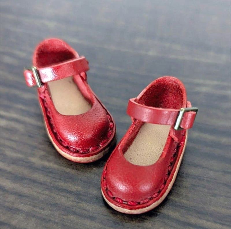 Neo Blythe Miniature Strap Shoes Red