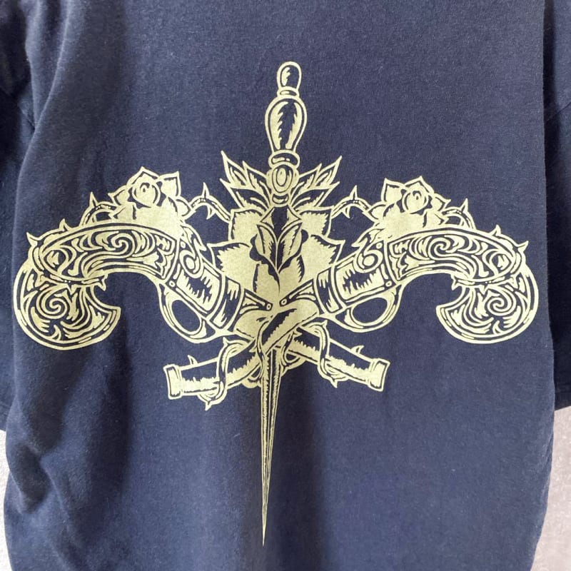 Gun And Sword Graphic T-Shirt Black L