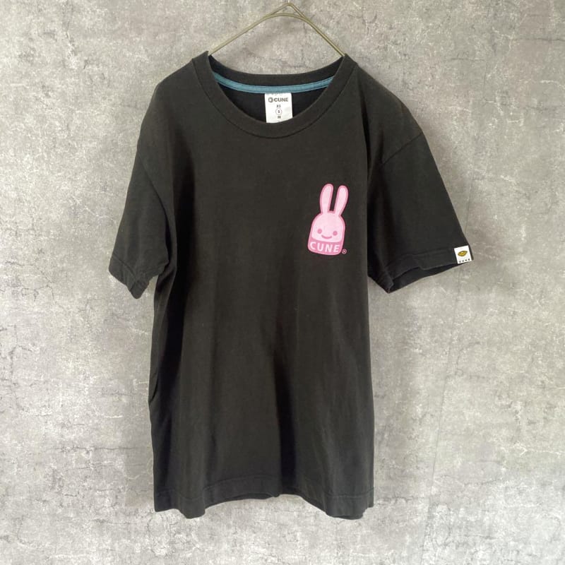 CUNE Black T-Shirt Rabbit Print Men's S Size