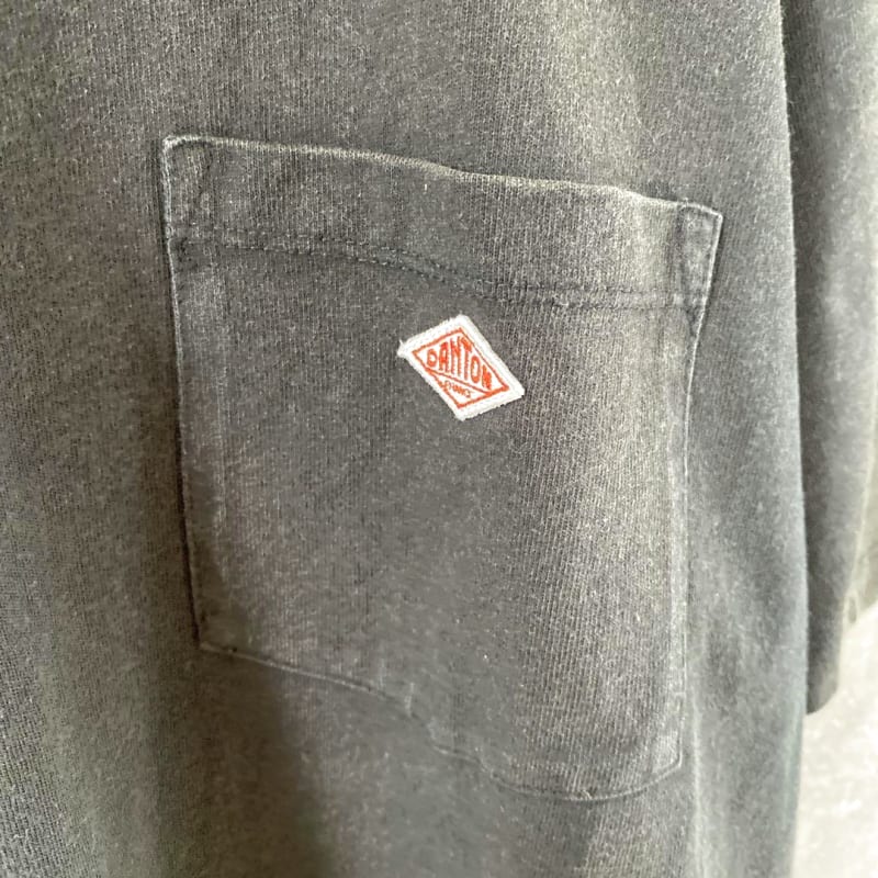 DANTON Black T-Shirt with Pocket M Size Women's