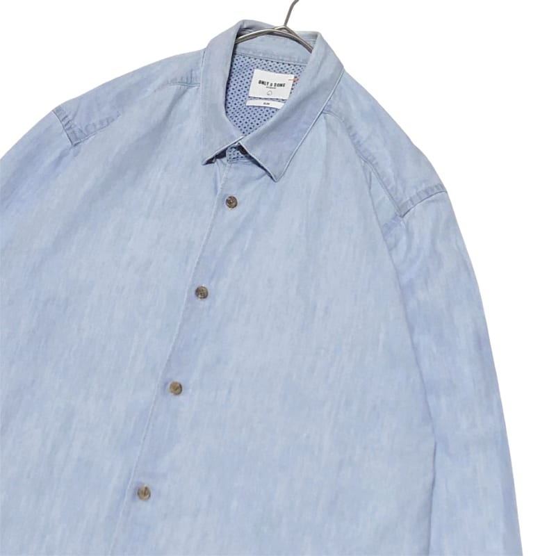 Denmark ONLY&SONS Chambray Slim Denim Shirt XL