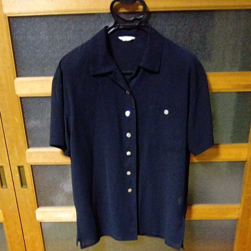 Short Sleeve Shirt Black Casual Open Collar