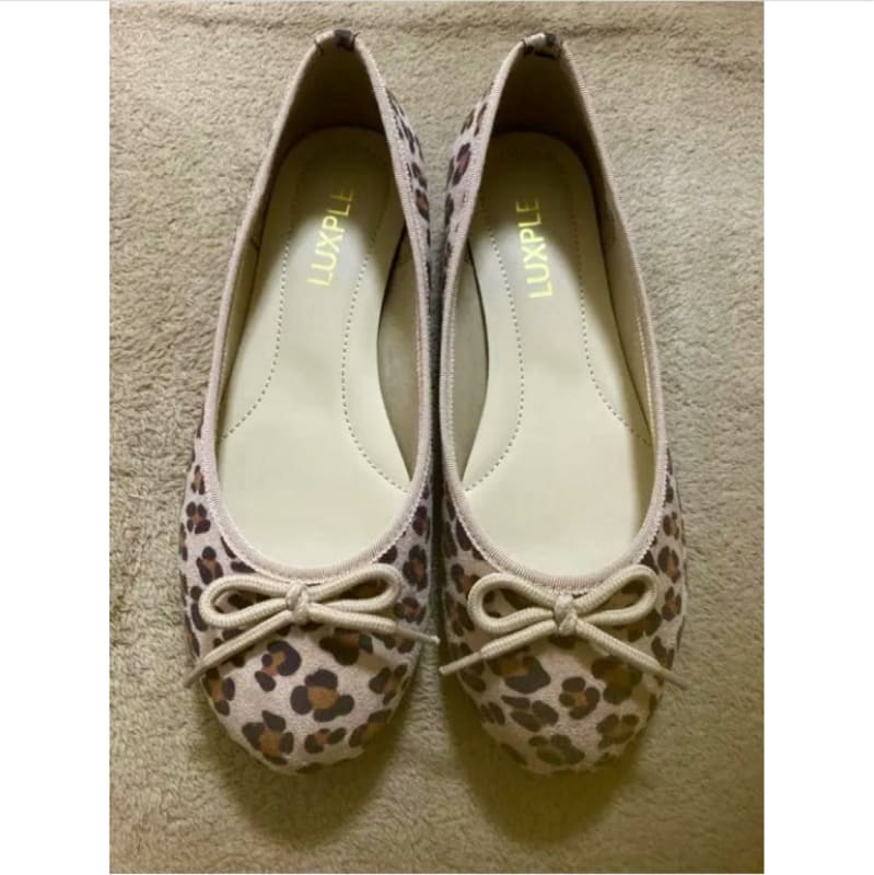 LUXPLE Flat Shoes 23.5cm Leopard Print