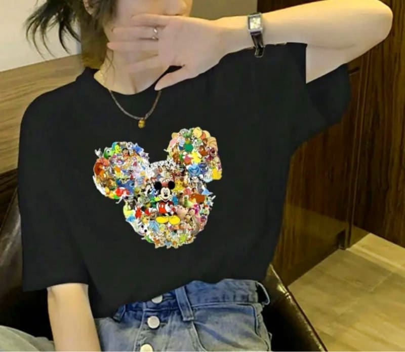 Disney Mickey Character T-Shirt XL Black