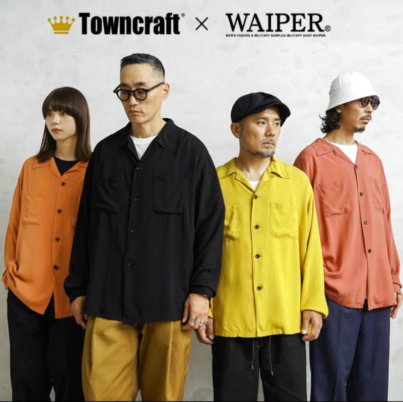 Waiper x Town Craft Rayon Open Collar Shirt