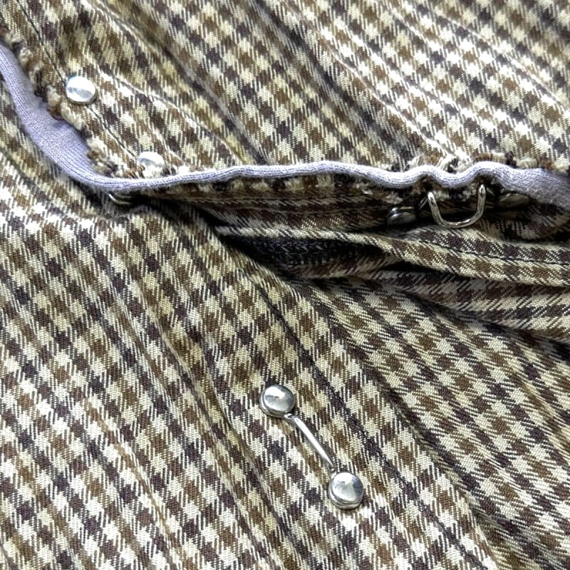 Junhashimoto Wrinkle Check Hook Shirts Size 4
