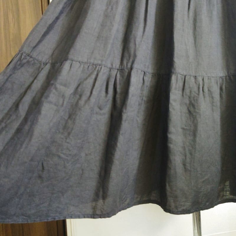 O Neil of Dublin Pinafore Dress in Linen Tiered Maxi Style