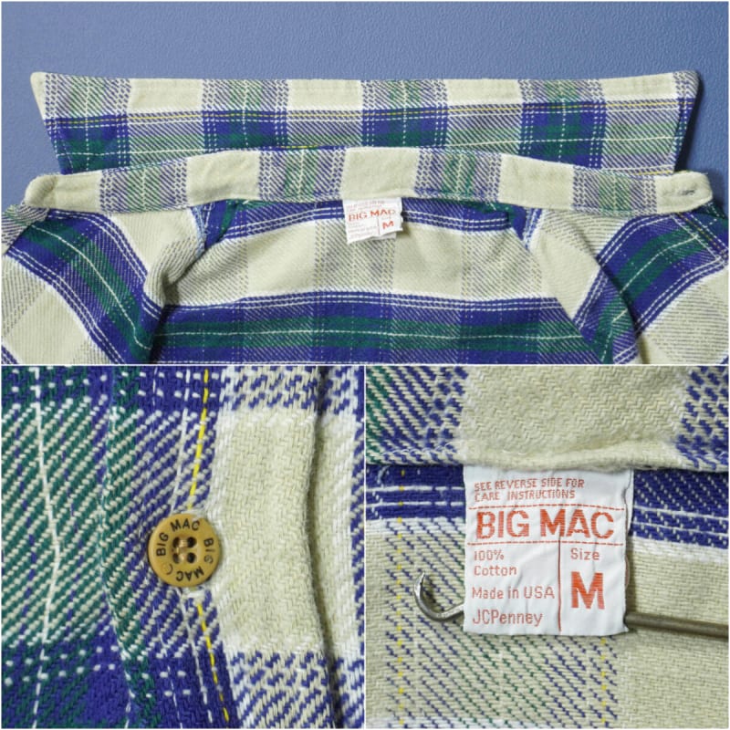 Big Mac Flannel Shirts 1970s M Vintage