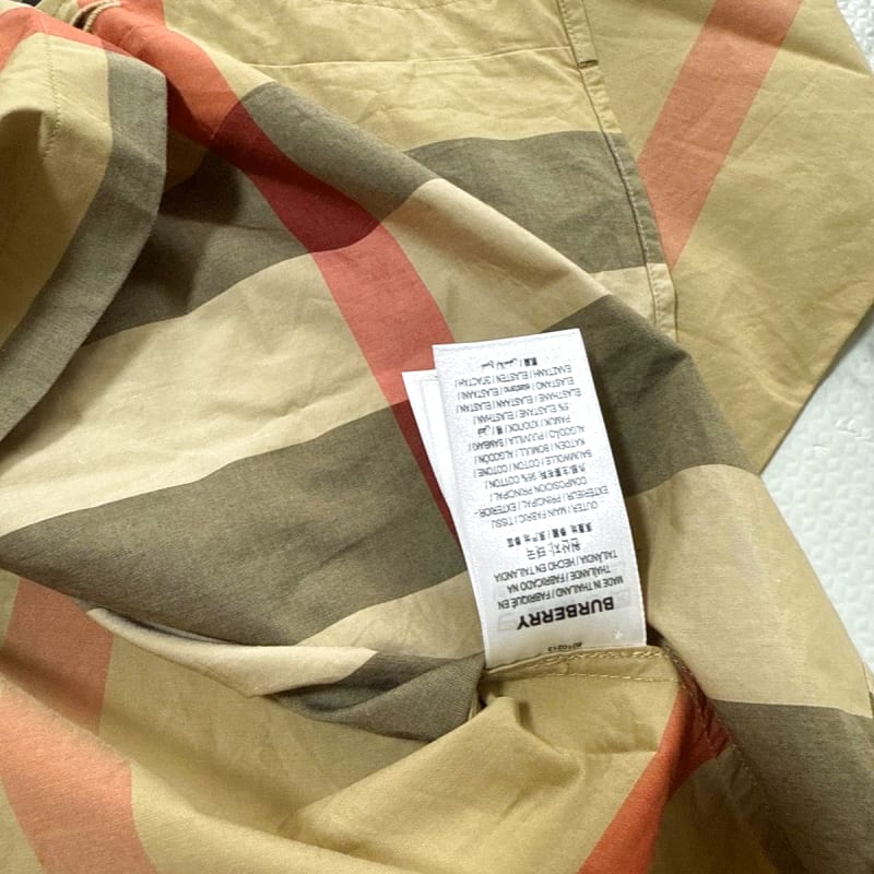 Burberry Long Sleeve Shirt M Beige Brown Check
