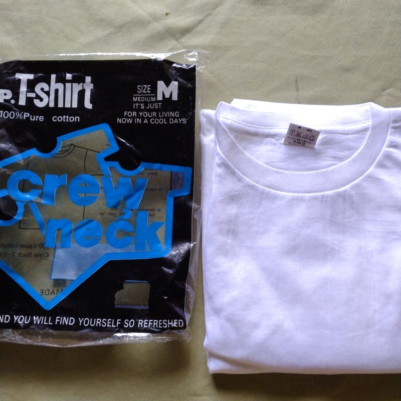 Unused Crew Neck Short Sleeve T-Shirt Set of 2 Size M White