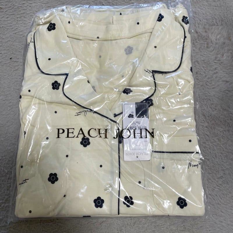 Daisy Lace Shirt Pajama Set Marie Quant Peach John
