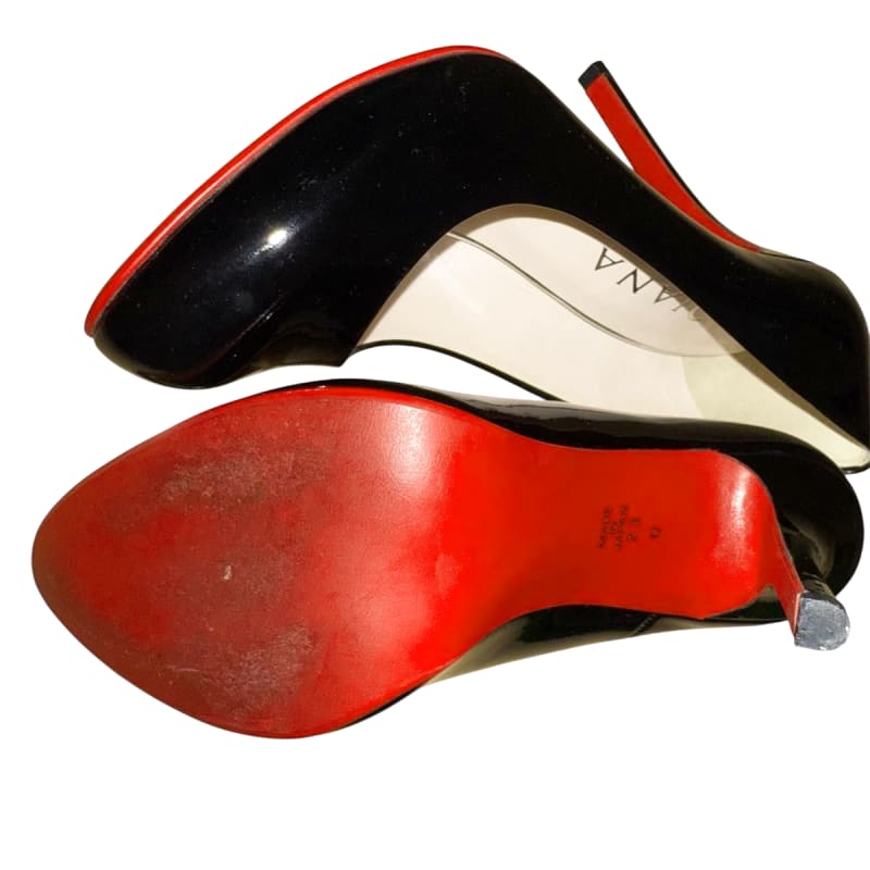 Diana Black Patent Red Sole High Heels 23cm 10cm