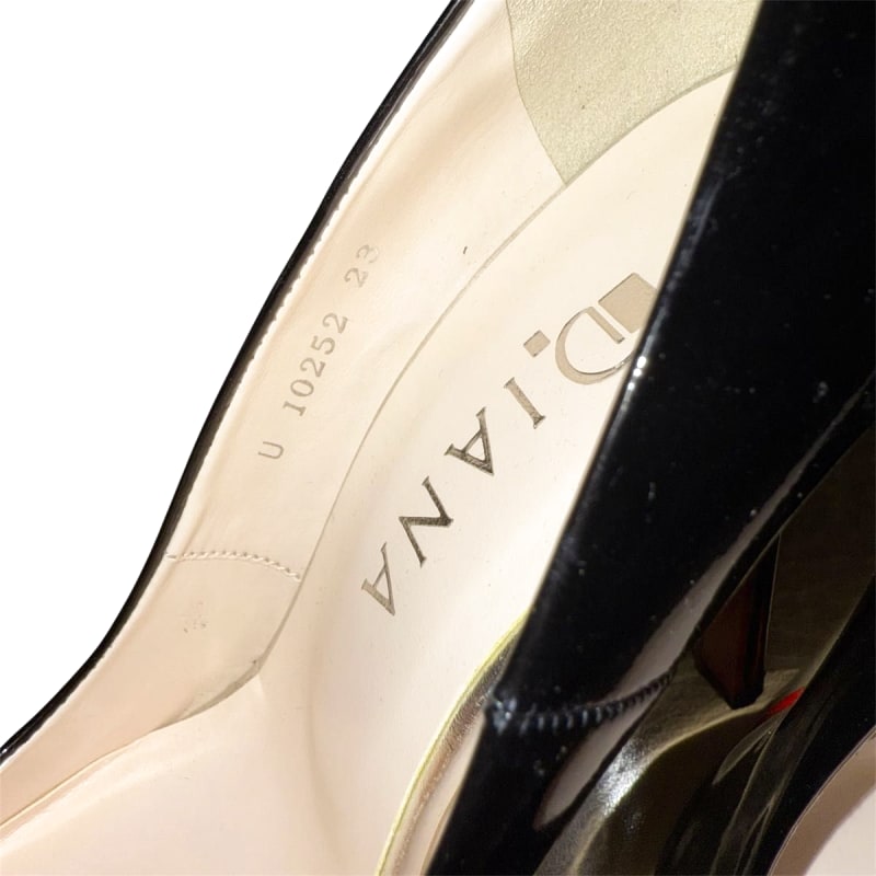 Diana Black Patent Red Sole High Heels 23cm 10cm