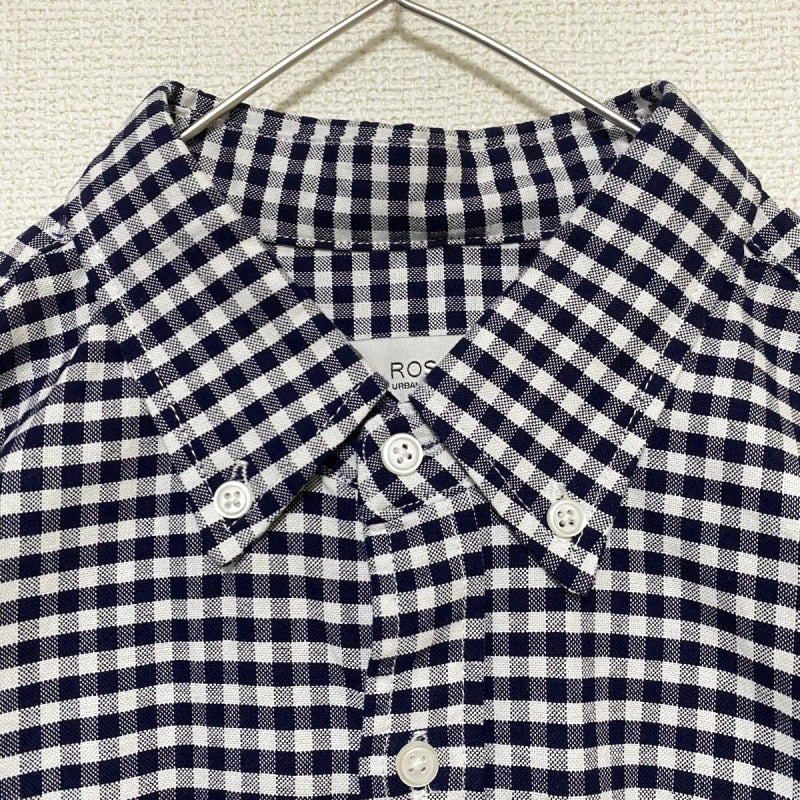 Urban Research Rosso Gingham Check Button Down Shirt M Navy