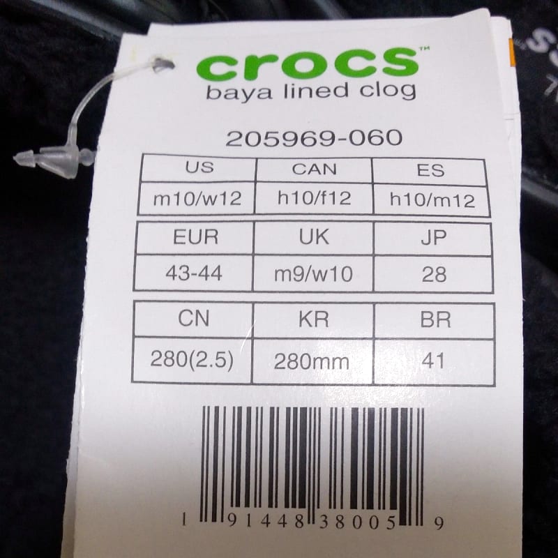 Crocs Fleece Lined Sandals Black New