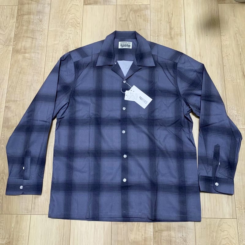 Open Collar Ombre Check Shirt L