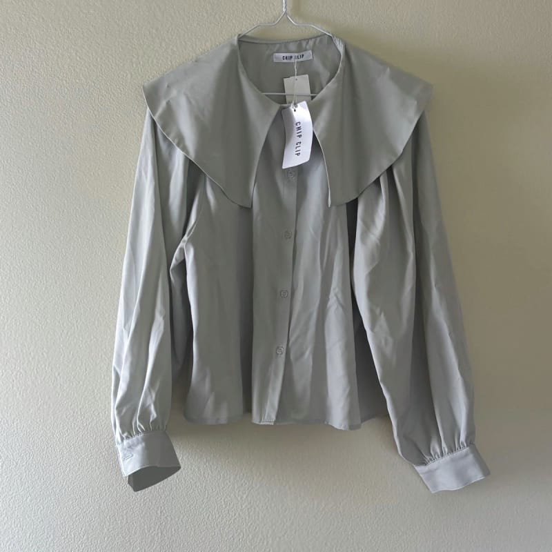 Chip Clip Big Collar Button Down Shirt M