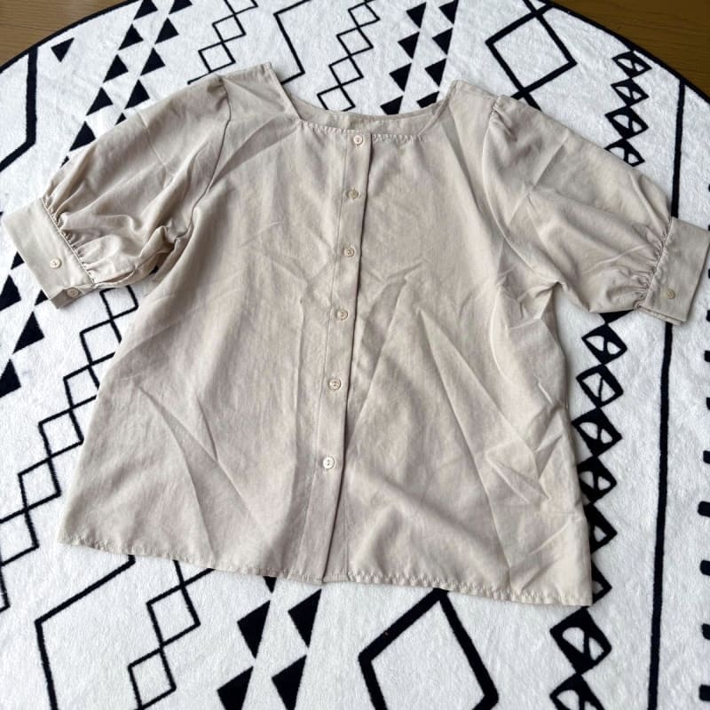 Round Neck Blouse Beige