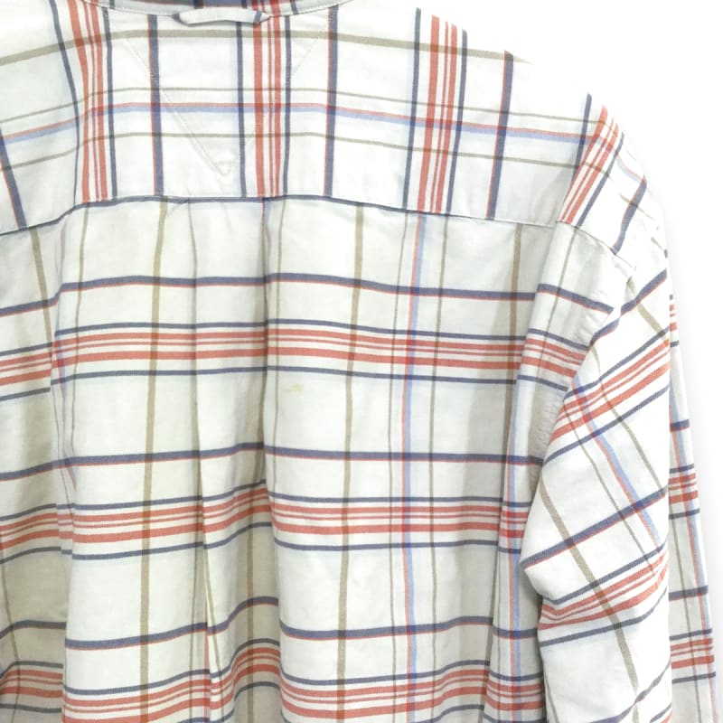 Tommy Hilfiger Logo Embroidered Long Sleeve Shirt With Button Down Check Size L
