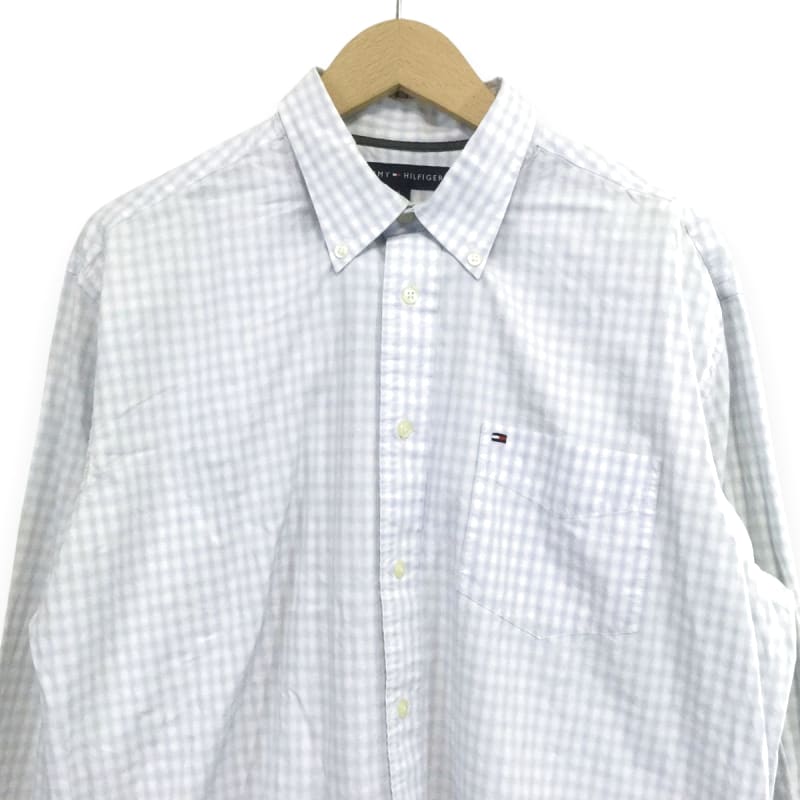 Tommy Hilfiger Check Long Sleeve Shirt Light Blue M