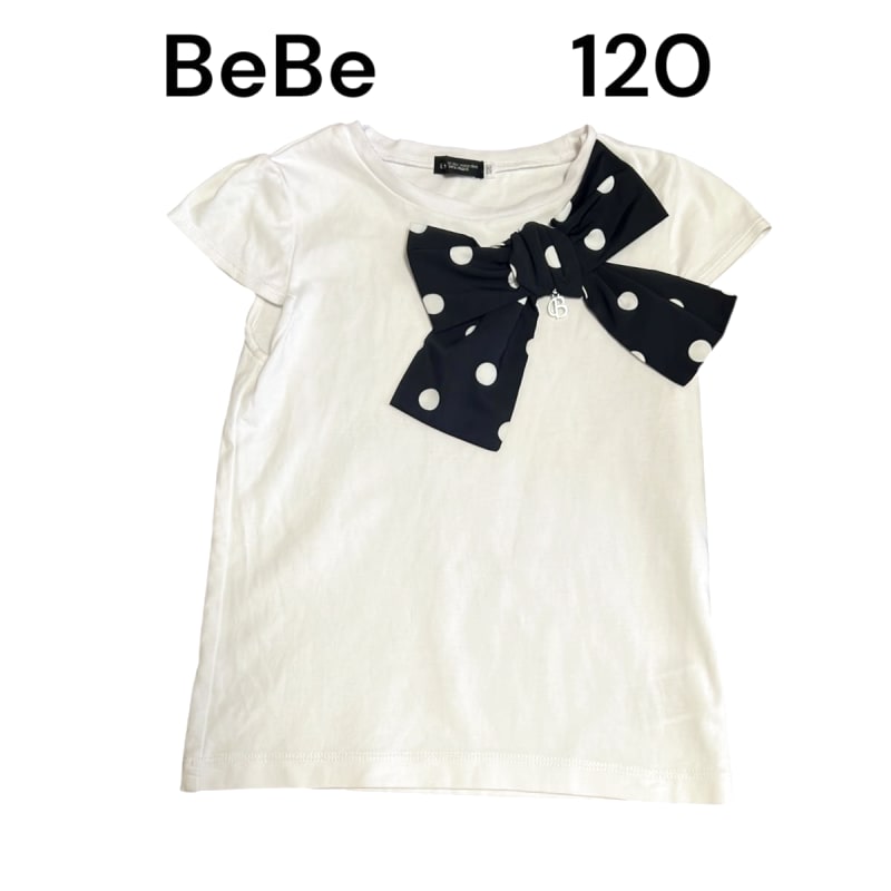 BeBe Polka Dot Ribbon T-Shirt Size 120