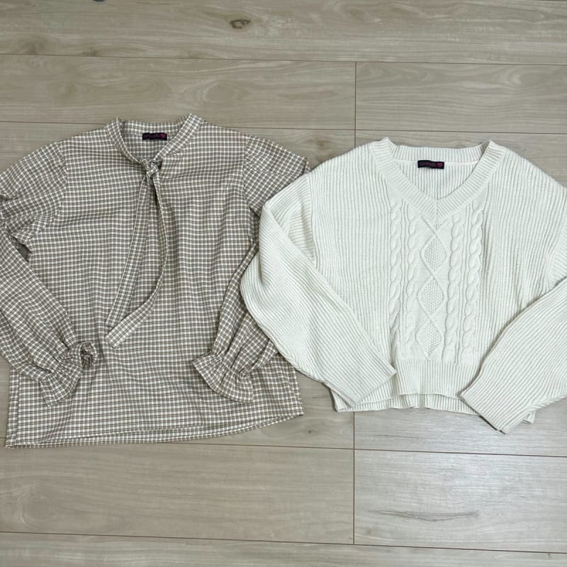 Love Toxic Cable Knit Blouse Set 2 Pieces Size 160