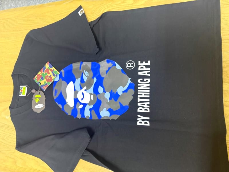 A Bathing Ape T-Shirt Men's M Black Blue Camo New