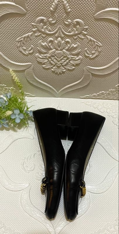 Mihama Black Square Toe Pumps 23.5cm