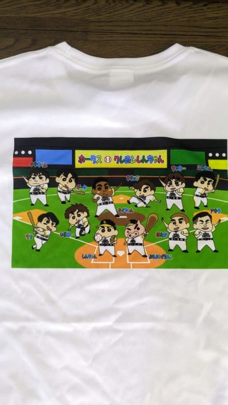 Crayon Shin-chan Fukuoka SoftBank Hawks Collaboration T-Shirt L