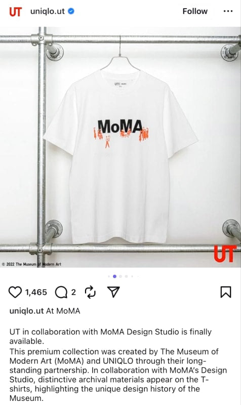 2023 Uniqlo UT MoMA Collaboration T-Shirt M Size White