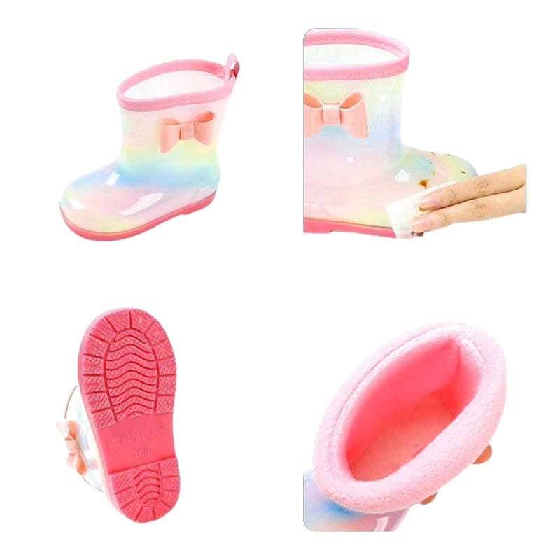 Kids Rainbow Rain Boots 19cm Pink
