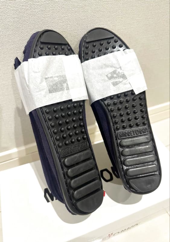 Minnetonka Moccasin Kilty Suede Navy US5.5