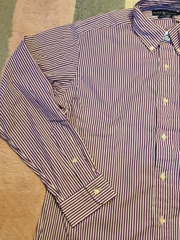 Ralph Lauren Striped Shirt L Size Purple