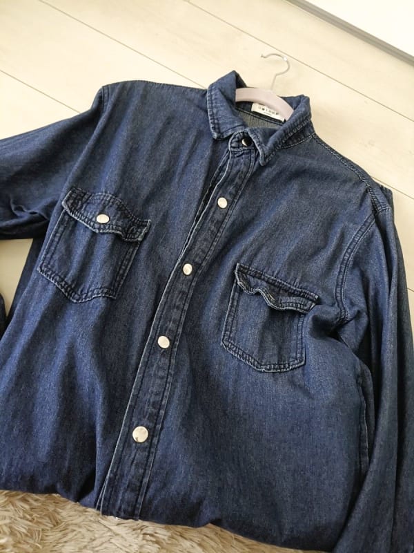 Denim Long Sleeve Shirt Dress