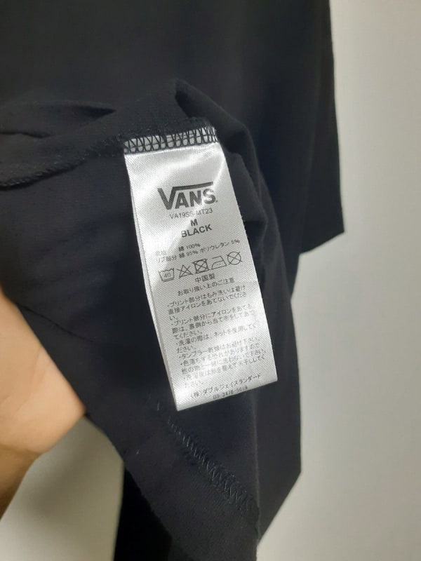 Vans Short Sleeve T-Shirt One Point Neck Logo Black M