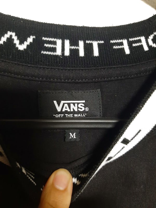 Vans Short Sleeve T-Shirt One Point Neck Logo Black M