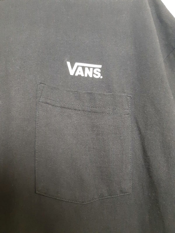 Vans Short Sleeve T-Shirt One Point Neck Logo Black M