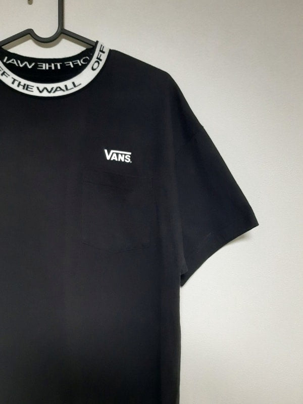 Vans Short Sleeve T-Shirt One Point Neck Logo Black M
