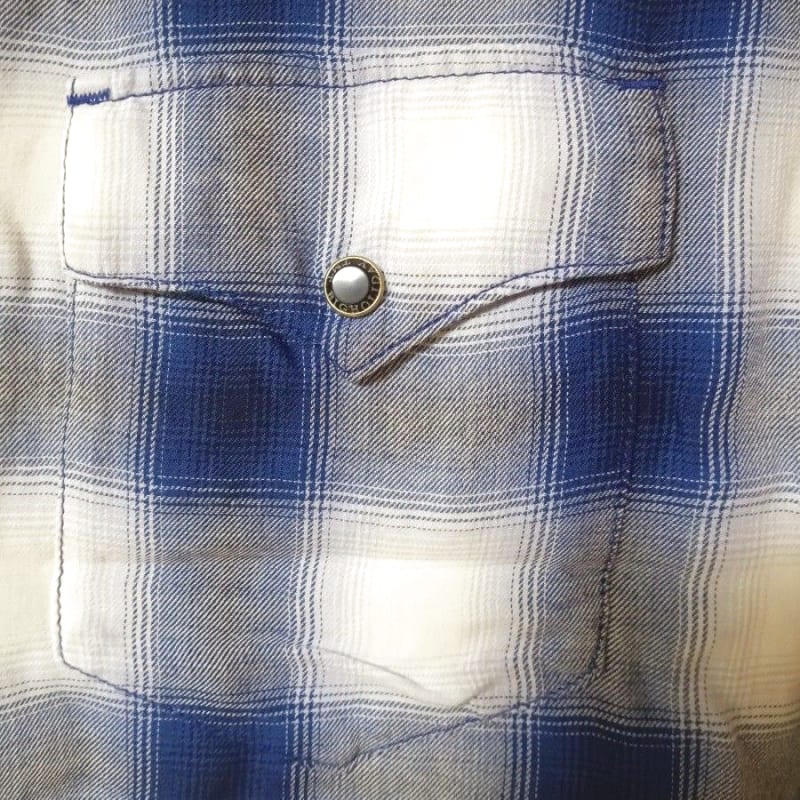 TMT Rayon Twill Ombre Check Shirts Blue S