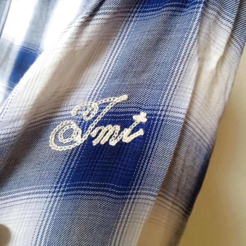 TMT Rayon Twill Ombre Check Shirts Blue S