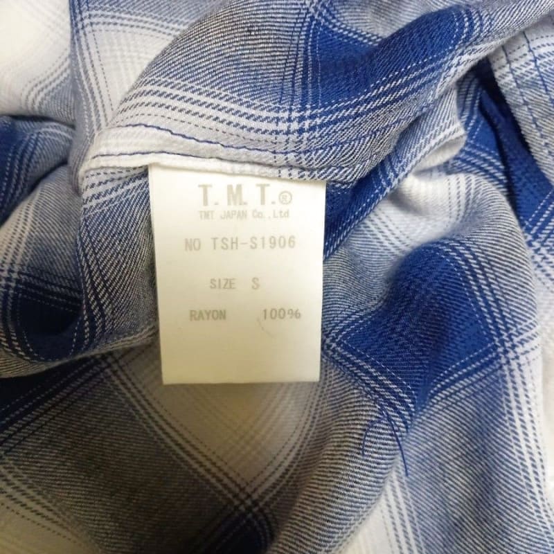 TMT Rayon Twill Ombre Check Shirts Blue S