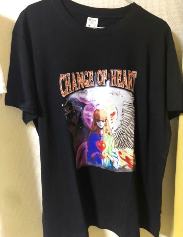 CHANGE OF HEART Anime Print T-Shirt Black