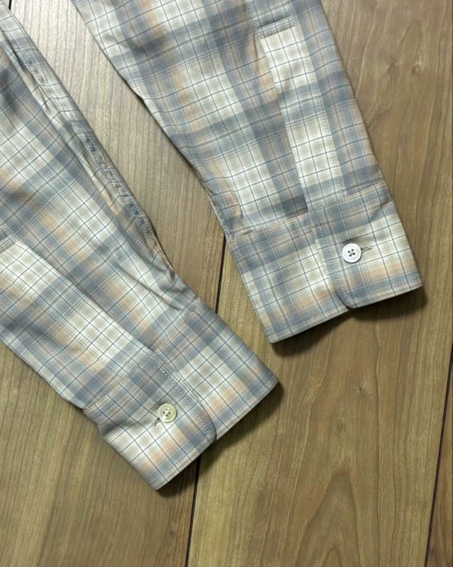 AURALEE Super Light Wool Check Shirts Size 4