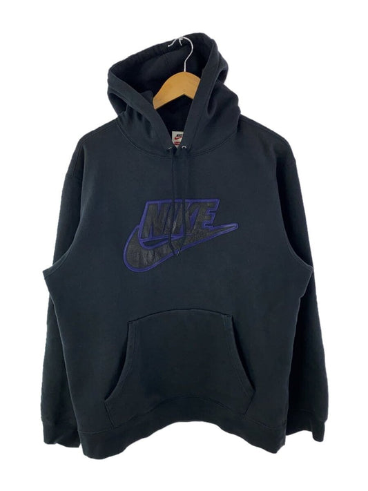 Supreme Nike 19AW Leather Hooded Sweatshirt Black L Cotton