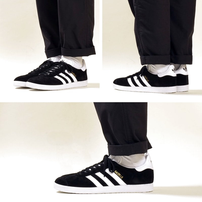 Adidas Gazelle Core Black/White/Gold Met Sneakers