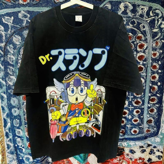 Dr. Slump T-Shirt Short Sleeve Cotton L XL XXL New Black