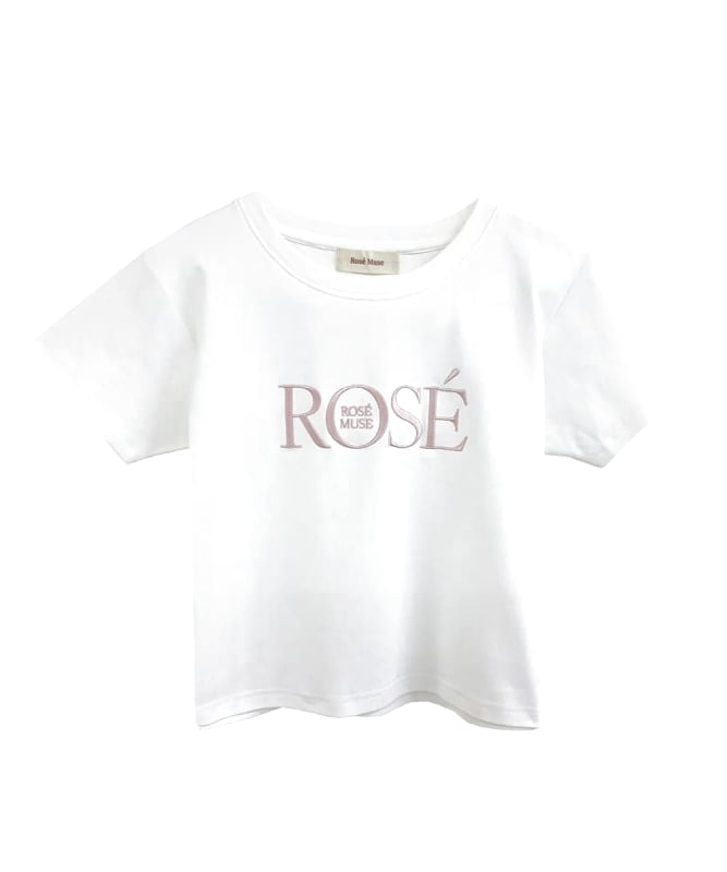 Basic Logo Emb T-Shirt Rose Muse Mirinya Ikolove Sheer