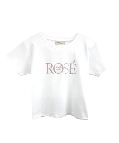 Basic Logo Emb T-Shirt Rose Muse Mirinya Ikolove Sheer