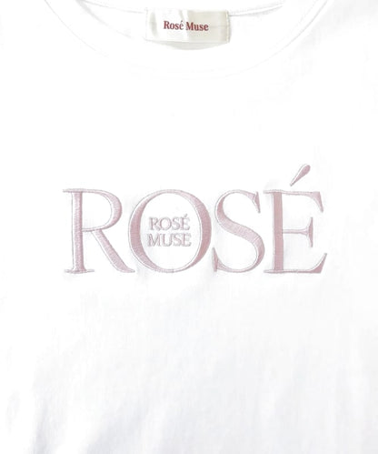 Basic Logo Emb T-Shirt Rose Muse Mirinya Ikolove Sheer